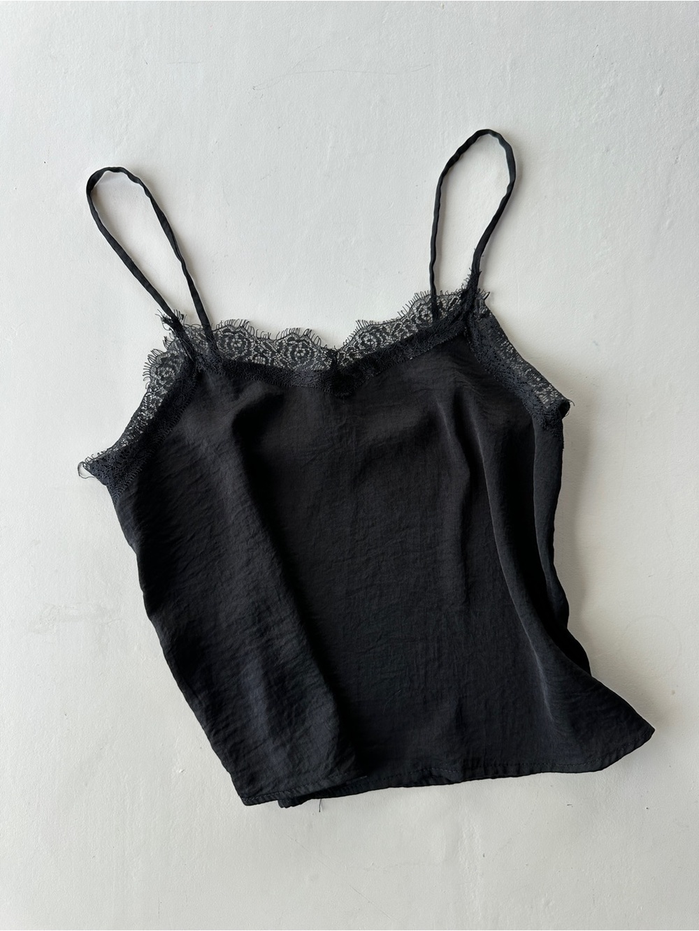 wild fable Black Lace-Trim Camisole